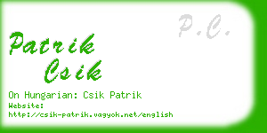 patrik csik business card